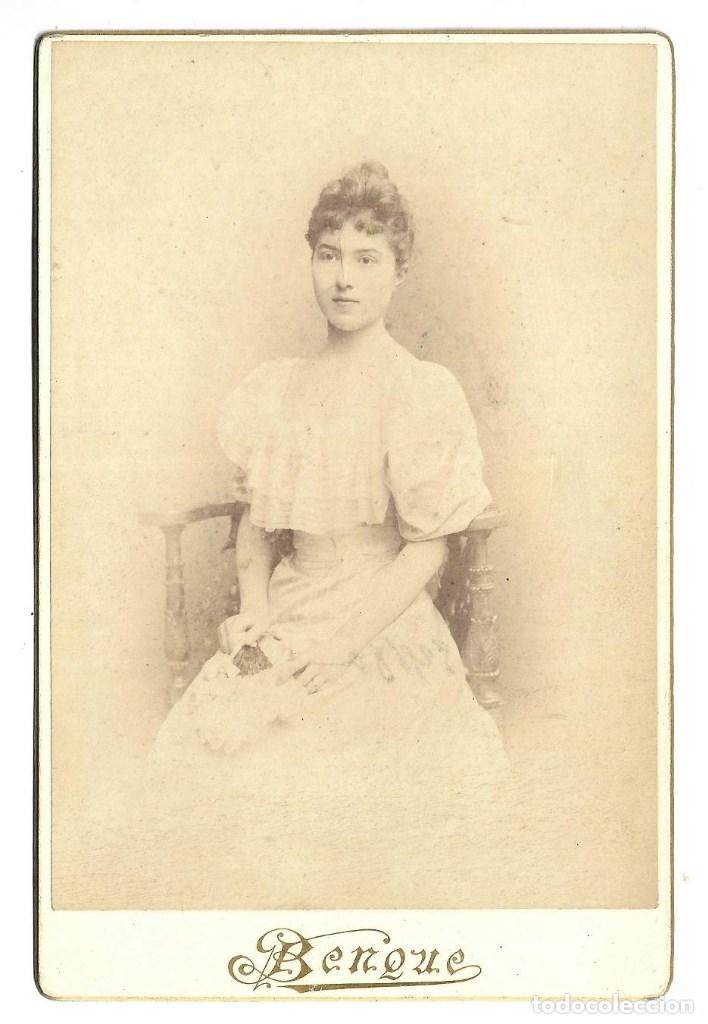 Fotografia antica: AT50-EXTRAORDINARIA FOTOGRAFIA ANTIGUA- UNA DAMA - FOTO- BENQUE - PARIS- de  1.893