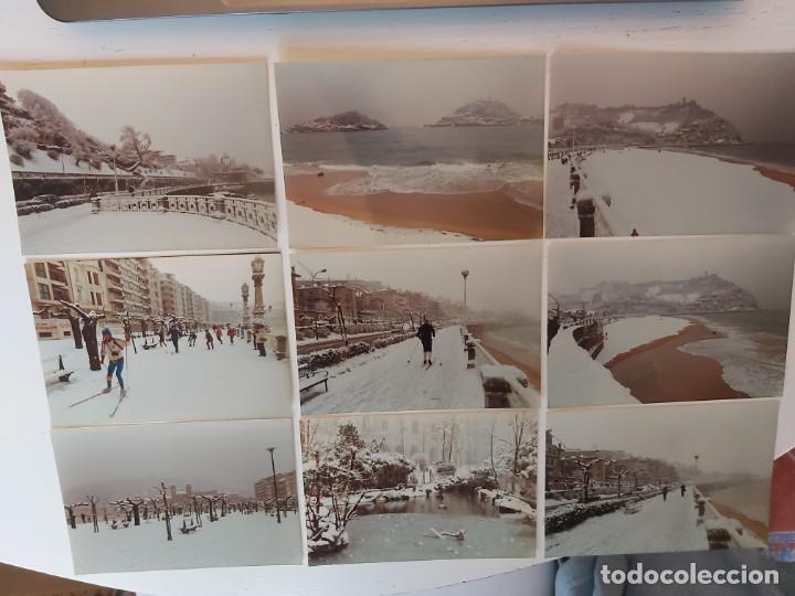 Fotograf&iacute;a antigua: SAN SEBASTIAN NEVADO. LOTE DE NUEVE FOTOGRAF&Iacute;AS. A&Ntilde;OS 70.