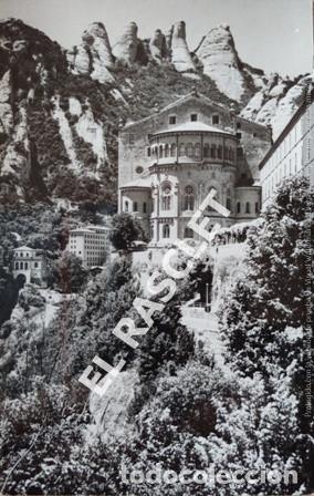 Fotografia antica: ANTIGUA FOTOGRAFIA  DEL ABSIDE DE LA BASILICA DE MONTSERRAT  DE MEDIDAS 9 X 14 CM.