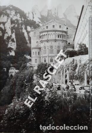 Fotografia antica: ANTIGUA FOTOGRAFIA DEL ABSIDE DE LA BASILICA DE MONTSERRAT DE MEDIDAS 9 X 13 CM.