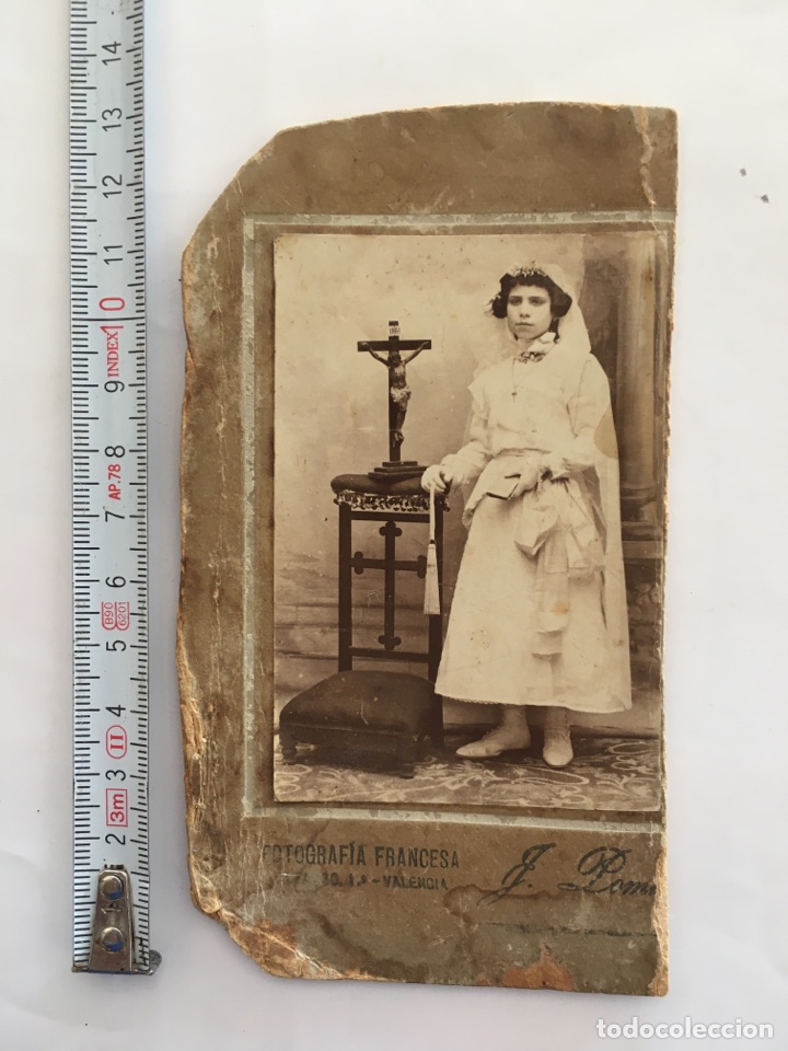Antique Photography: FOTO ALBUMINA. NI&Ntilde;A 1&ordf; COMUNI&Oacute;N. FOT&Oacute;GRAFIA FRANCESA. H. 1890?.