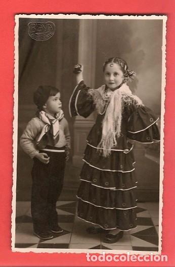 Fotograf&iacute;a antigua: FOTOGRAFIA ORIGINAL NI&Ntilde;OS TRAJE FOLKLORICO , FOTOGRAFO BLAYA ONTENIENTE ni