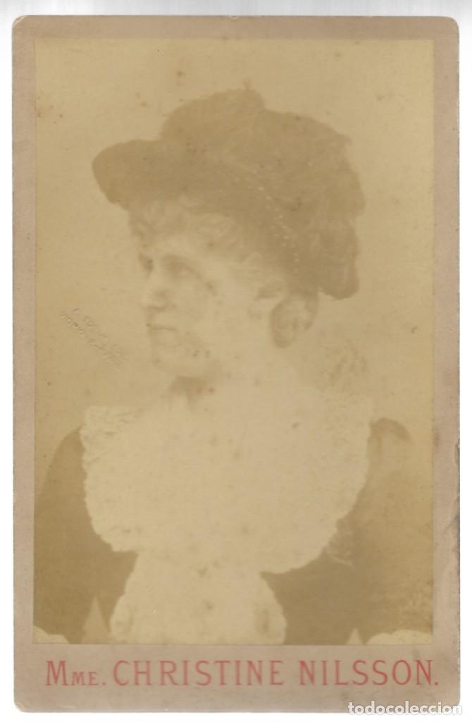 Fotograf&iacute;a antigua: FOTOGRAFIA INEDITA DE Mme. CHRISTINE NILSSON, SOPRANO, CONDESA DE MIRANDA. FOT. A. TORIJA - BARNA