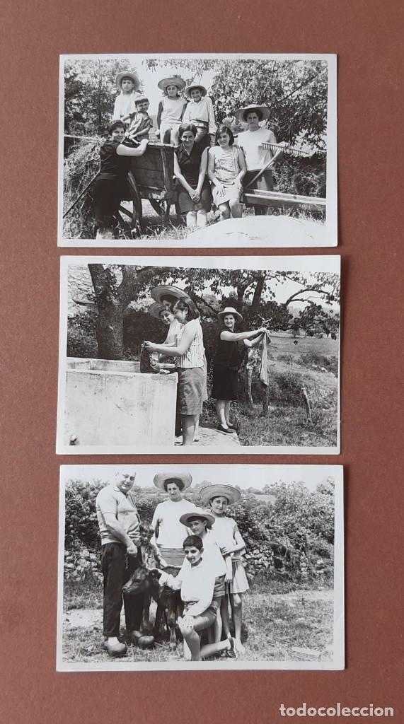 Antique Photography: LOTE 3 FOTOGRAF&Iacute;AS GRUPO EN EL CAMPO. CARRO. HIERBA. MIERES. ASTURIAS. A&Ntilde;OS 60. PAJE.