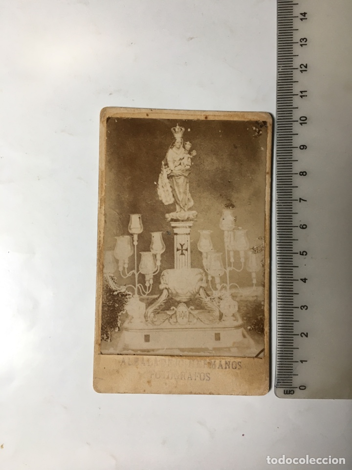 Fotograf&iacute;a antigua: FOTO ALBUMINA. NTRA. SRA. DEL PILAR. IMAGEN Y ANDA PARA PROCESIONAR. ALBADALEJO HNOS, FOT&Oacute;GRAFOS.