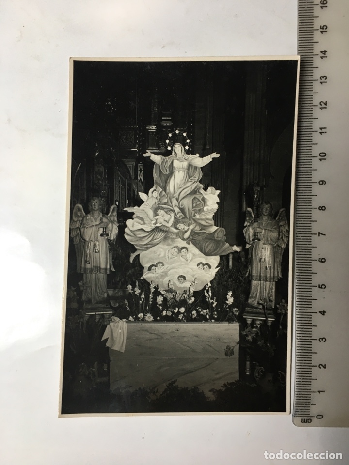 Alte Fotografie: FOTO. ALTAR IMPROVISADO FIESTA DE LA ASUNCION DE LA VIRGEN. MUNICIPIO?. F. PEREZ APARISI. VAL&Egrave;NCIA.