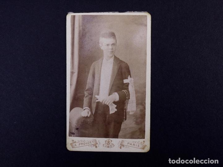 Fotograf&iacute;a antigua: RETRATO ORIGINAL DE EPOCA REALIZADO POR EL ESTUDIO FOTOGRAFICO A. PROUZET. PARIS