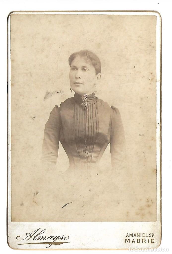 Photographie ancienne: 2212-EXTRAORDINARIA FOTOGRAFIA ANTIGUA- UNA DAMA - FOTO- ALMAYSO-AMANIEL- MADRID-