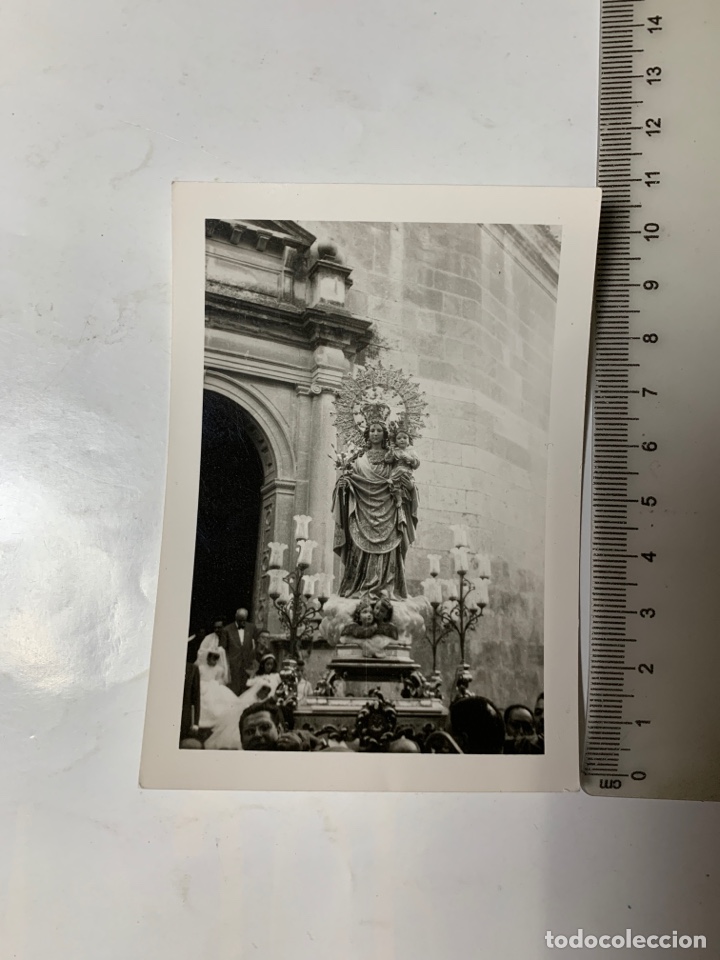 Fotograf&iacute;a antigua: FOTO. VIRGEN DE LA SEO. PATRONA DE XATIVA. IMAGEN DE PROCESIONAR. PORTADA POSTERIOR COLEGIATA. FOT.?