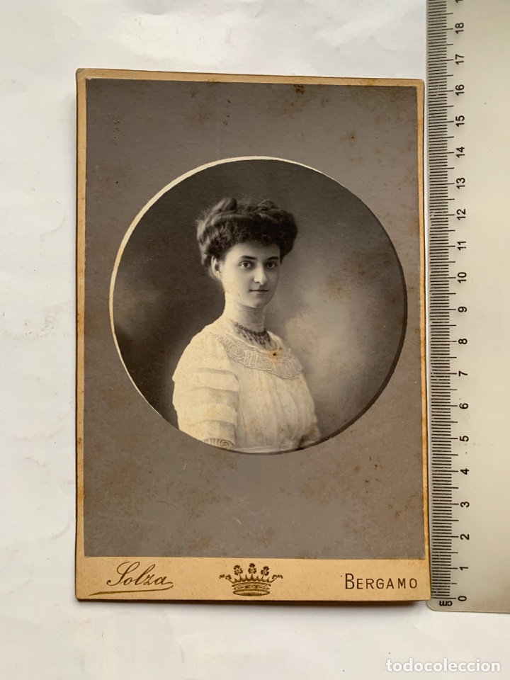 Alte Fotografie: FOTO. RETRATO DE UNA JOVEN. SOLZA, FOT&Oacute;GRAFO. BERGAMO.