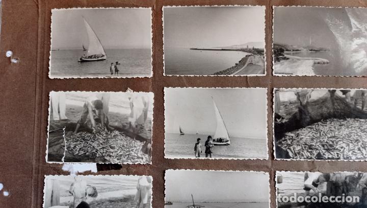 Fotograf&iacute;a antigua: MALAGA, PROBABLE PLAYA SAN ANDRES. NUEVE FOTOS ANTIGUAS. 10 X 9 CM, PEGADAS A PAPEL