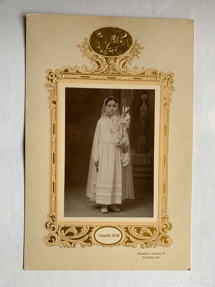Fotografia antiga: FOTO. NI&Ntilde;A EN SU 1&ordf; COMUNI&Oacute;N. FOT&Oacute;GRAFIA COLOM. CASTELL&Oacute;N. PRIMER CUARTO S. XX.