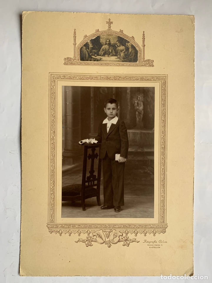 Fotografia antiga: FOTO. NI&Ntilde;O EN SU 1&ordf; COMUNI&Oacute;N. FOT&Oacute;GRAFIA COLOM. CASTELL&Oacute;N. PRIMER CUARTO S. XX.