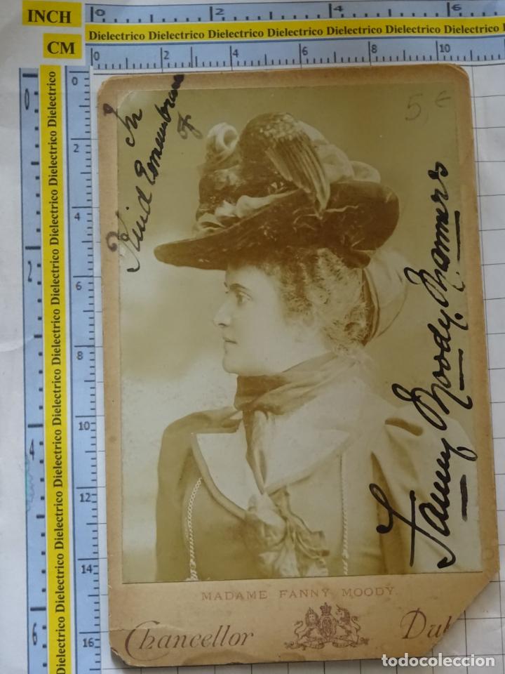 Alte Fotografie: ANTIGUA FOTO. SIGLO XIX APROX. CHANCELLOR, DUBLIN. MADAME FANNY MOODY. SE&Ntilde;ORA DAMA MUJER. 22