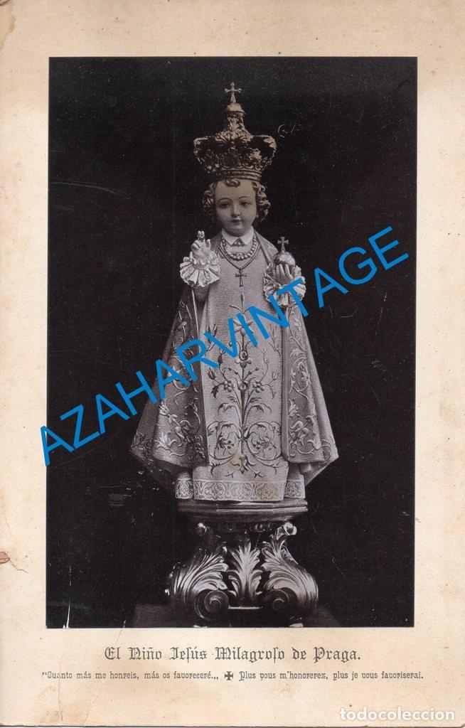 Fotograf&iacute;a antigua: ESPECTACULAR FOTOGRAFIA DEL NI&Ntilde;O JESUS MILAGROSO DE PRAGA, 155X240MM