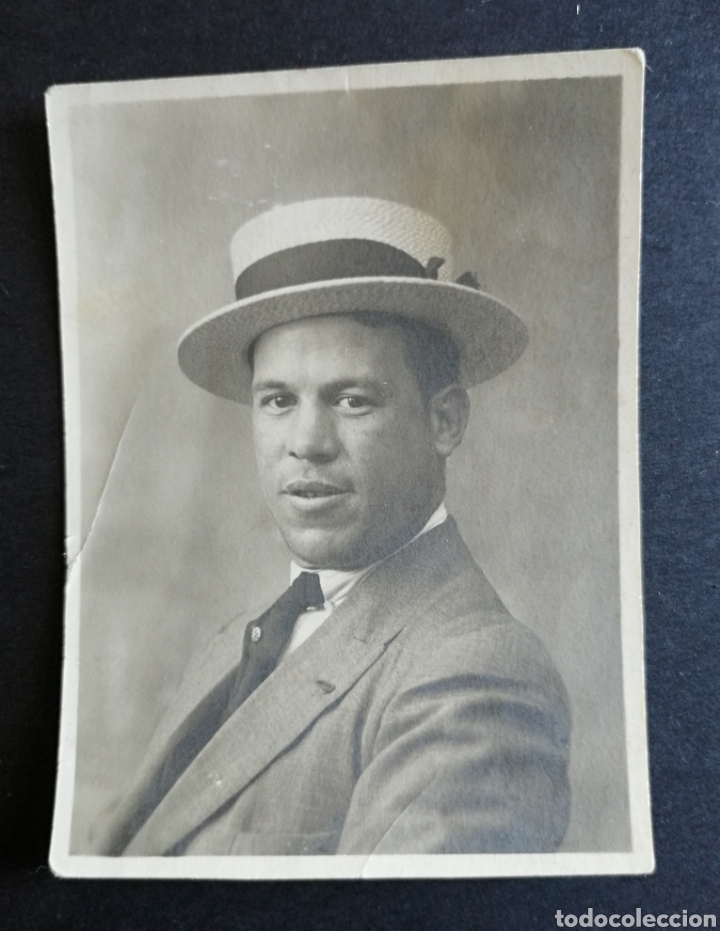Fotograf&iacute;a antigua: ANTIGUA FOTO. HOMBRE CON SOMBRERO CANOTIER. EL ENVIO ESTA INCLUIDO.