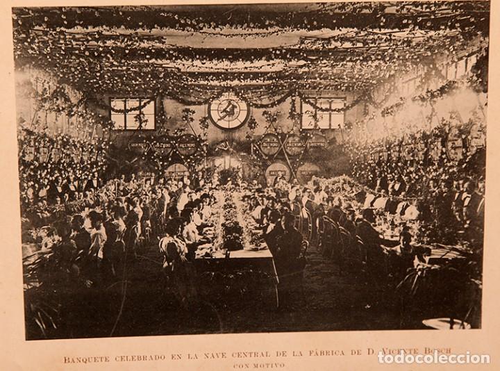 Fotograf&iacute;a antigua: AN&Iacute;S DEL MONO - VICENTE BOSH - 1905 - BANQUETE CELEBRADO EN LA NAVE CENTRAL DE LA F&Aacute;BRICA DE AN&Iacute;S DE