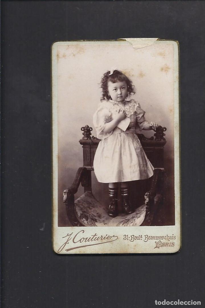 Fotografia antiga: Fotograf&iacute;a antigua ni&ntilde;a . Siglo XIX. 10.5 x 6.2 cm aprox.