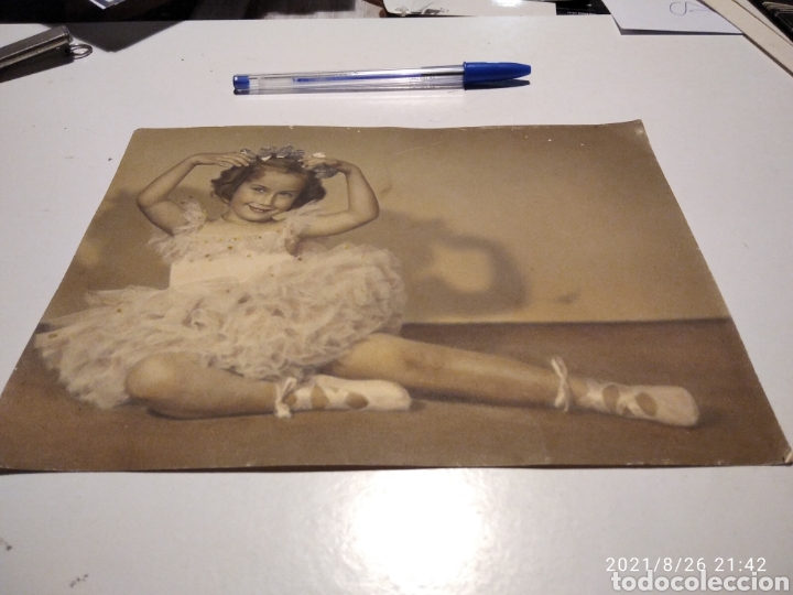 Fotografia antica: Fotograf&iacute;a antigua ni&ntilde;a vestido danza