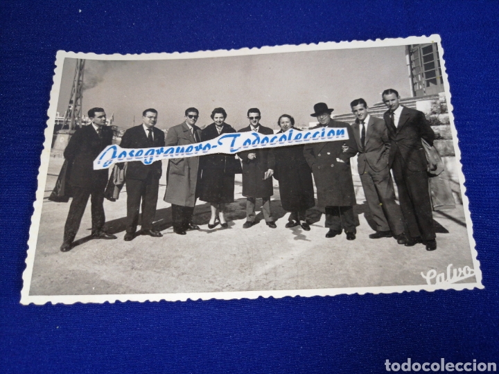 Fotografia antica: PUERTO DE VALENCIA A&Ntilde;O 1955 con sello FOT&Oacute;GRAFO CALVO