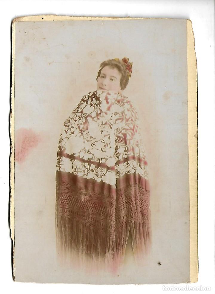 Fotografia antica: M270-EXTRAORDINARIA FOTOGRAFIA ANTIGUA - UNA DAMA CON MANTON - FOTO- QUIROGA-CORRIDA,37- GIJON