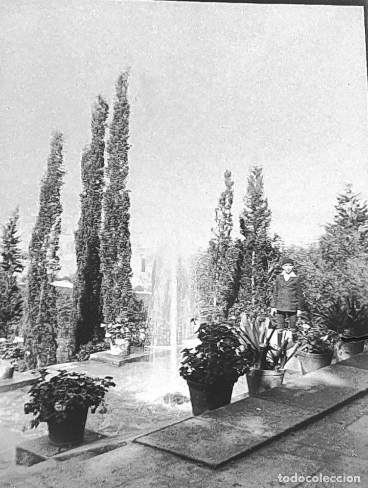 Alte Fotografie: antiguo negativo o clich&eacute; de fotograf&iacute;a. Paisaje. Mar. Zona Catalu&ntilde;a. Cristal. Antigua.
