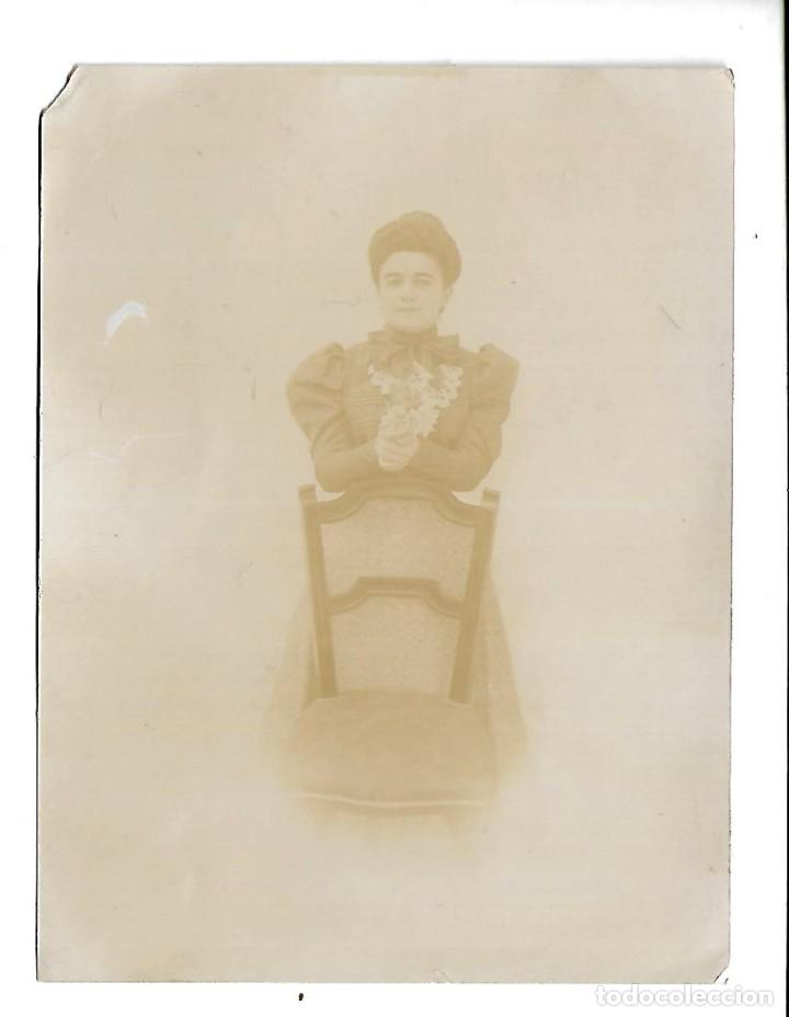 Antique Photography: ER- FOTOGRAFIA ANTIGUA DE - UNA DAMA CON UNA SILLA- DE Prcp. DEL SIGLO XX
