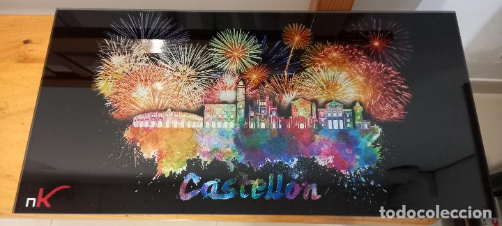 Fotograf&iacute;a antigua: MONTAJE ALEGORICO FIESTAS DE LA MAGDALENA CASTELLON SOBRE PIEZA DE CRISTAL TAMA&Ntilde;O 60X30