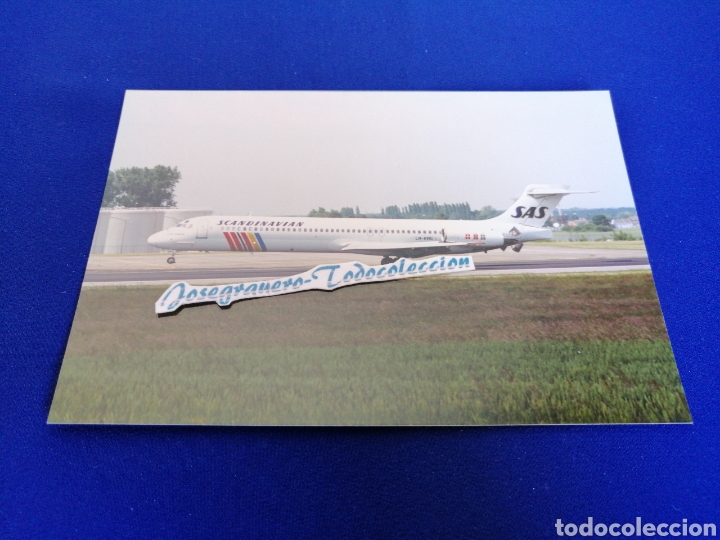 Alte Fotografie: AVION EN PISTA SCANDINAVIAN AIRLINES FOTOGRAFIA AEROPUERTO