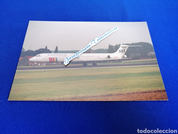 Photographie ancienne: AVION EN PISTA SCANDINAVIAN AIRLINES FOTOGRAFIA AEROPUERTO