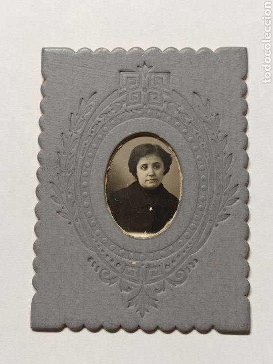 Fotograf&iacute;a antigua: FOTOGRAFIA SE&Ntilde;ORA CON BONITO MARCO DE CART&Oacute;N - PPIOS S.XIX - 8X6CM