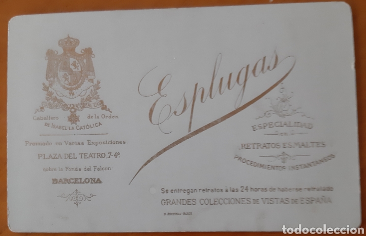 Fotograf&iacute;a antigua: Fotograf&iacute;a A. Esplugas. Madrid CDV - Foto 2