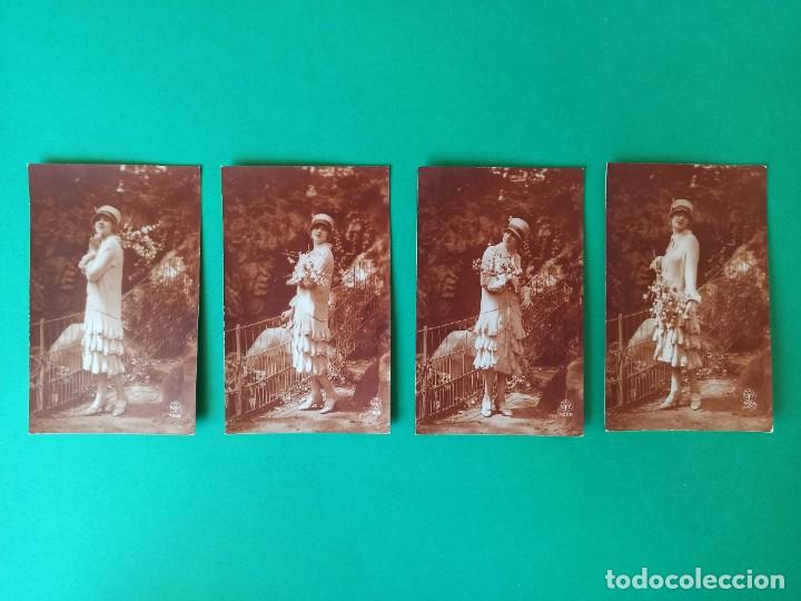 Fotograf&iacute;a antigua: Lote 4 originales y antiguas fotografia postal de mujer. Principio S. XX