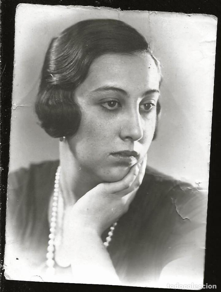 Fotografía antigua: 2208 - Retrato de bonita señorita / su nombre Lucrecia - Foto de estudio 9x6cm 1930 - Foto 1 - 339338258
