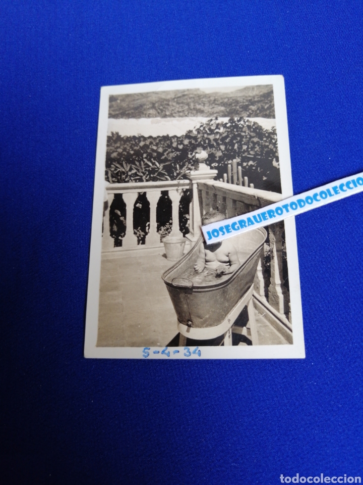 Antique Photography: BA&Ntilde;ERA ANTIGUA CON NI&Ntilde;O A&Ntilde;O 1934 FOTOGRAF&Iacute;A ANTIGUA