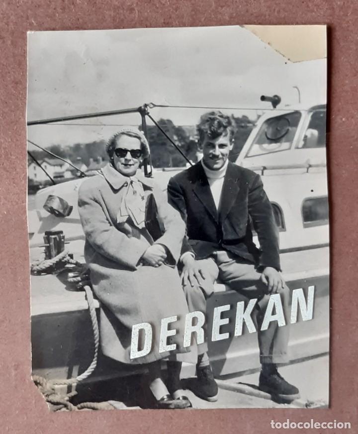 Antique Photography: ANTIGUA FOTOGRAF&Iacute;A HOMBRE CON UNA MUJER EN UN BARCO. 1945. A&Ntilde;OS 40. VELOX.