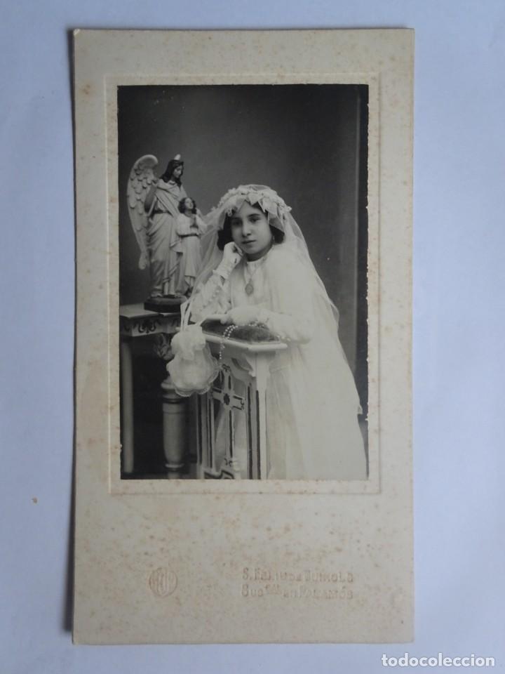 Antique Photography: ANTIGUA FOTOGRAF&Iacute;A DE ESTUDIO, NI&Ntilde;A TRAJE DE COMUNI&Oacute;N, FOTO MUR, SANT FELIU DE GUIXOLS, VER FOTOS