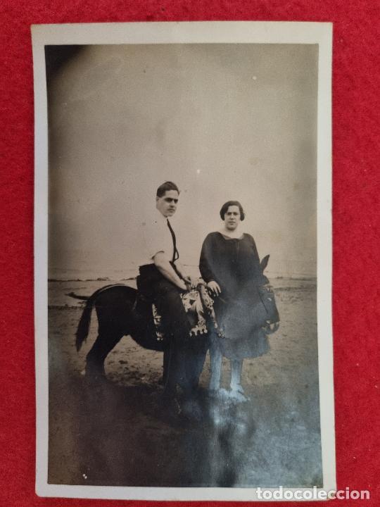 Fotograf&iacute;a antigua: FOTO FOTOGRAFIA MINUERO BURRO EN LA PLAYA ORIGINAL F10