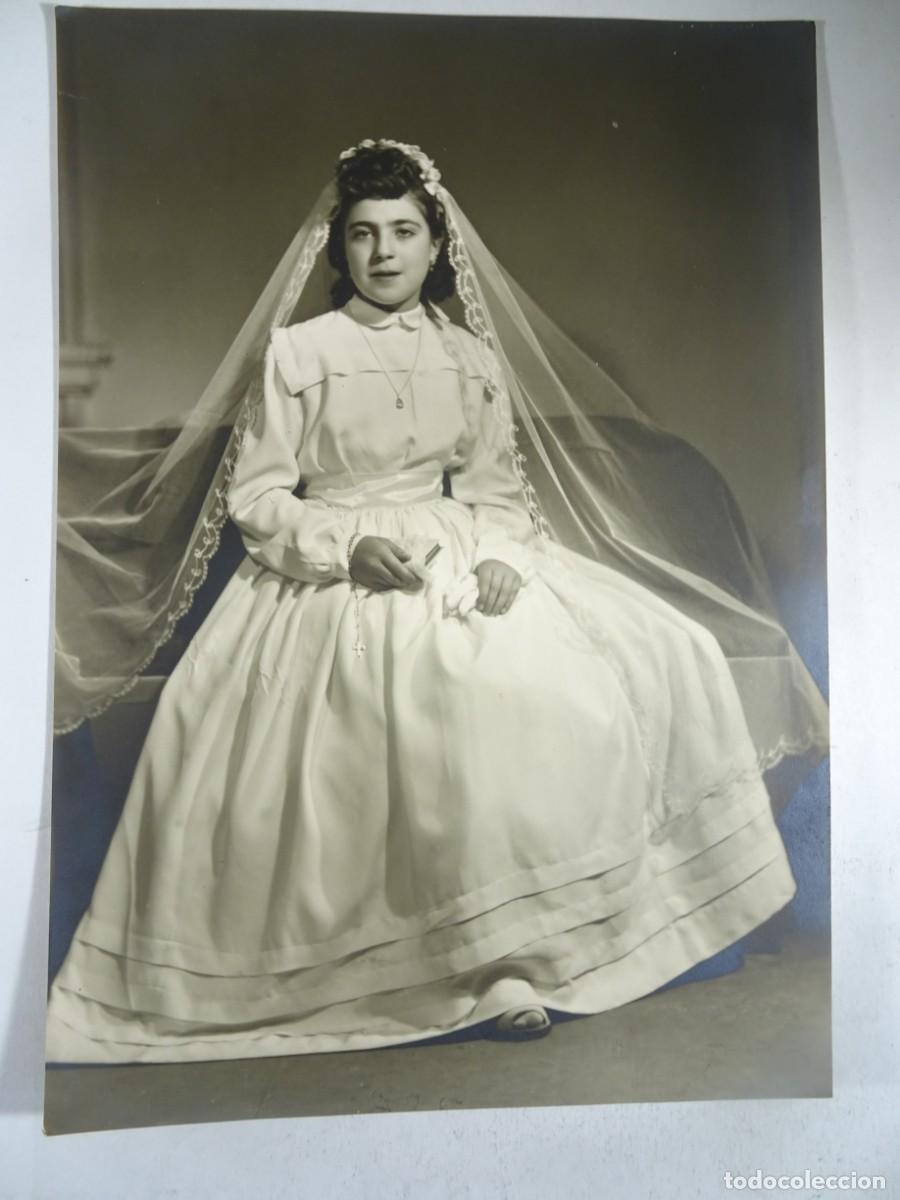 Fotografia antiga: ANTIGUA FOTOGRAF&Iacute;A DE ESTUDIO, NI&Ntilde;A TRAJE DE COMUNI&Oacute;N, VER FOTOS