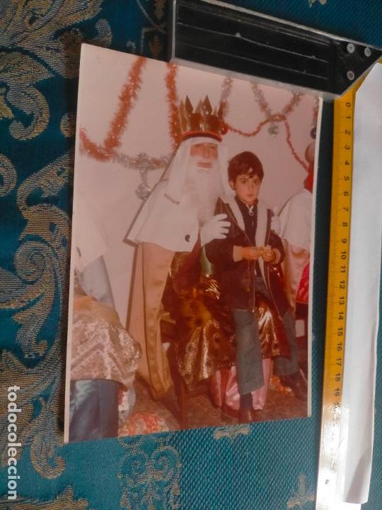 Fotografia antiga: FOTOGRAFIA REYES MAGOS CON NI&Ntilde;O CABALGATA NAVIDAD