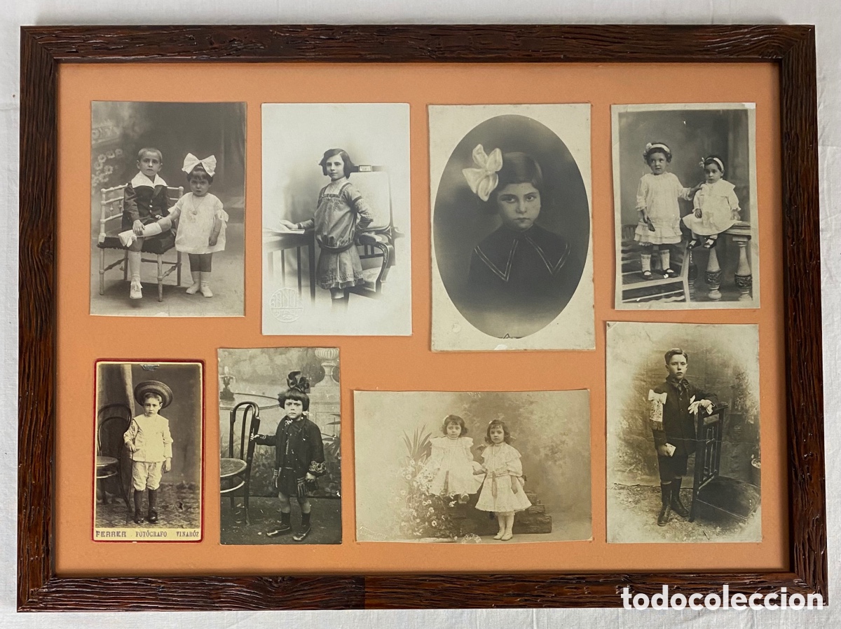 Fotograf&iacute;a antigua: 8 FOTOGRAFIAS DE NI&Ntilde;OS, ENMARCADAS - A&Ntilde;OS 20