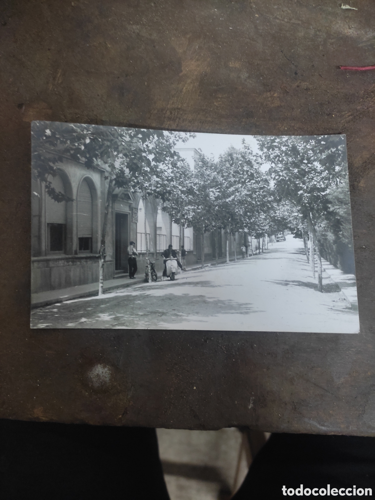 Fotograf&iacute;a antigua: Fotograf&iacute;a de palafolls a&ntilde;o 1964 moto vespa