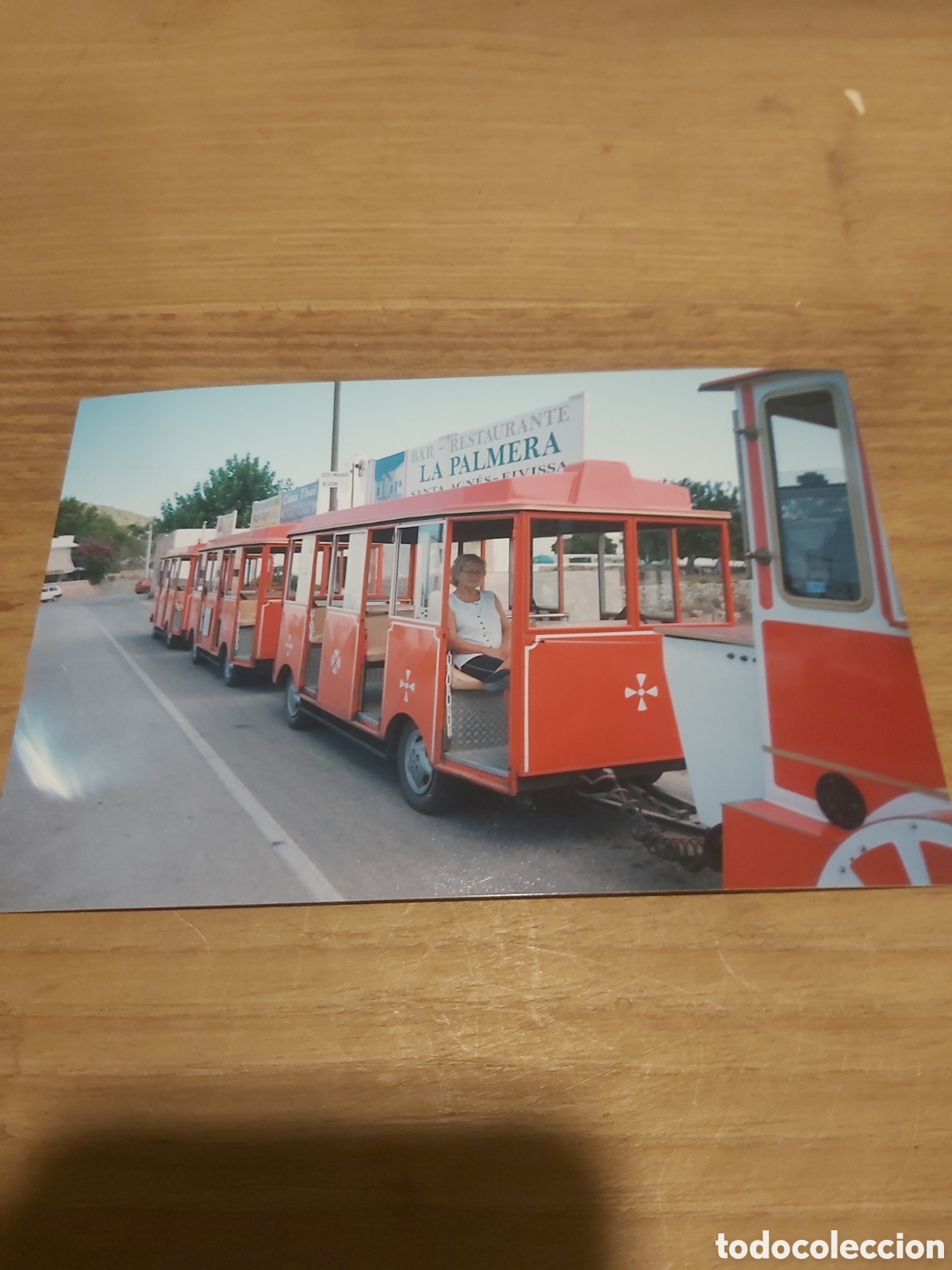 Fotografia antica: Tren tur&iacute;stico restaurante la palmera publicidad santa agenda elvisa