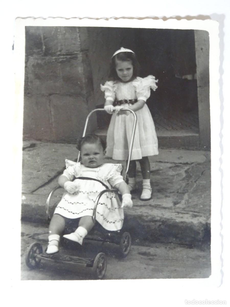Photographie ancienne: ANTIGUA FOTOGRAF&Iacute;A , NI&Ntilde;AS CON CARRITO, VER FOTOS
