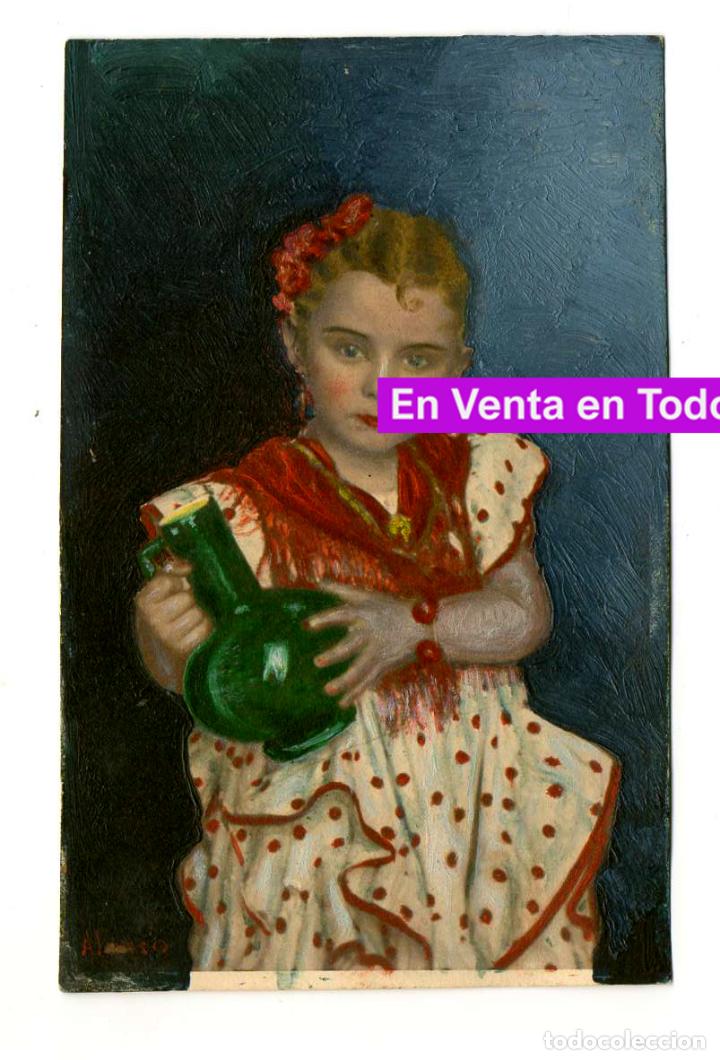 Photographie ancienne: FLAMENCA. COLOREADA, FIRMADA 'ALONSO'. FOTO - PINTURA.