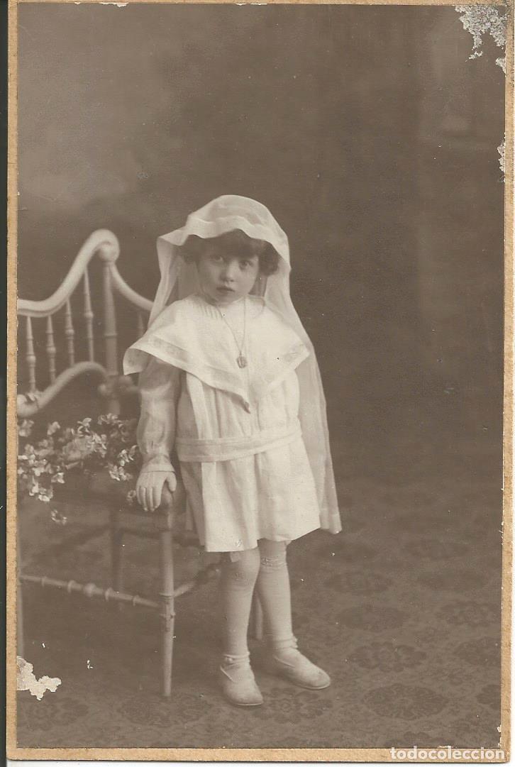 Fotograf&iacute;a antigua: FOTOGRAFIA ESTUDIO *NI&Ntilde;A* - BASE DE CARTON, 13,5X9 CM