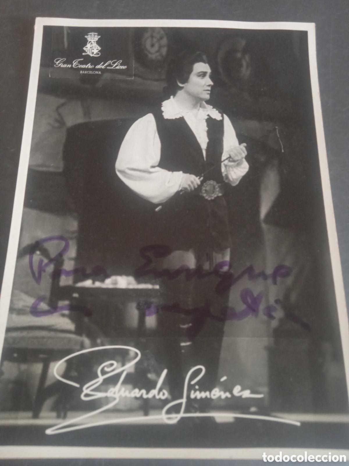 Fotografia antiga: Antigua fotograf&iacute;a de cantante de &oacute;pera firmada dedicada