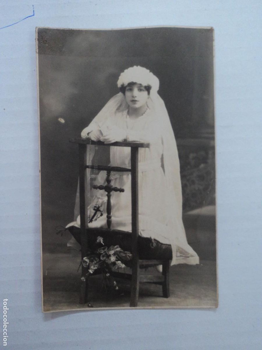 Fotografia antiga: Ni&ntilde;a Primera Comuni&oacute;n - Fotograf&iacute;a