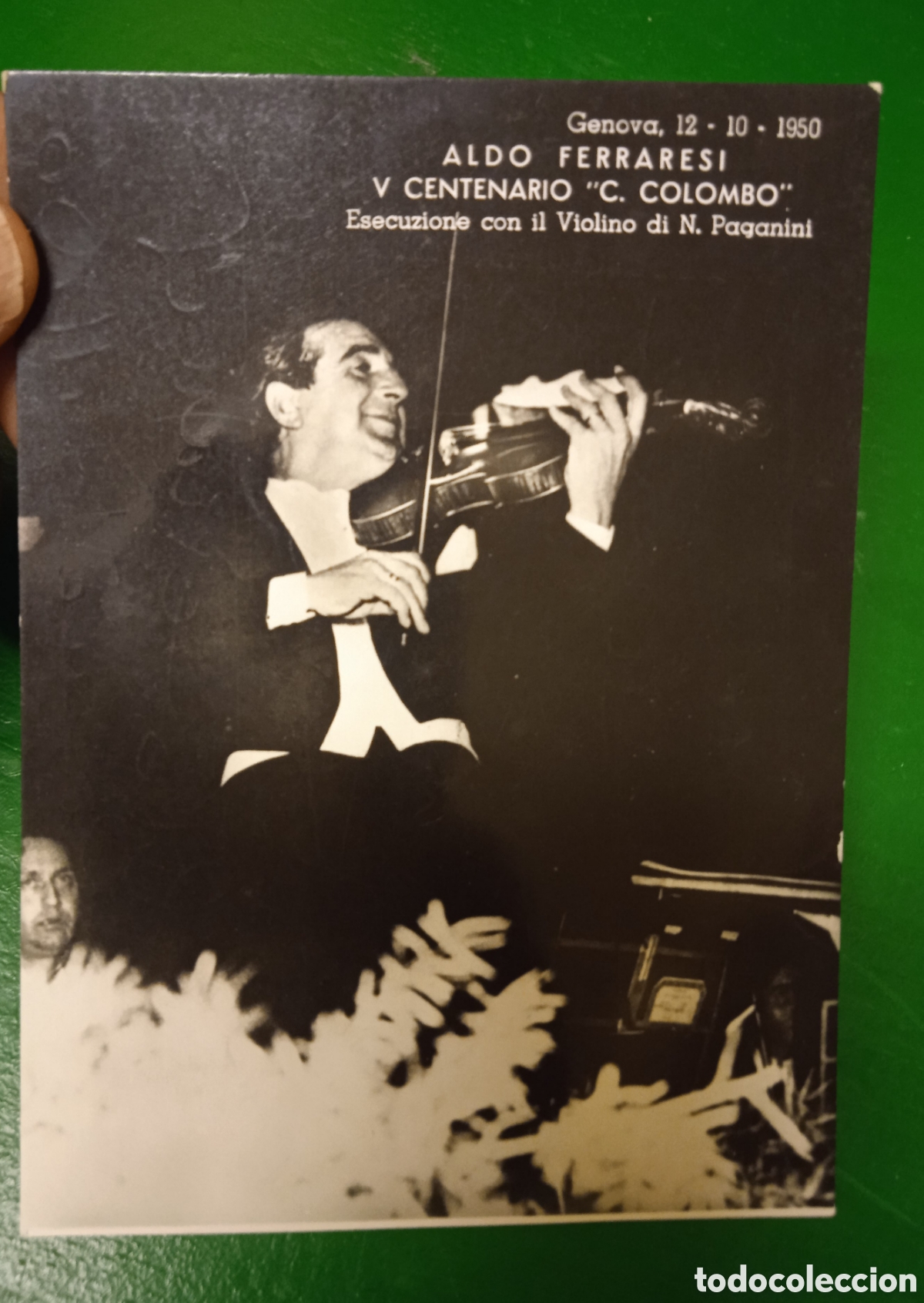 Fotografia antiga: Aut&oacute;grafo del famoso violinista Aldo Ferraresi