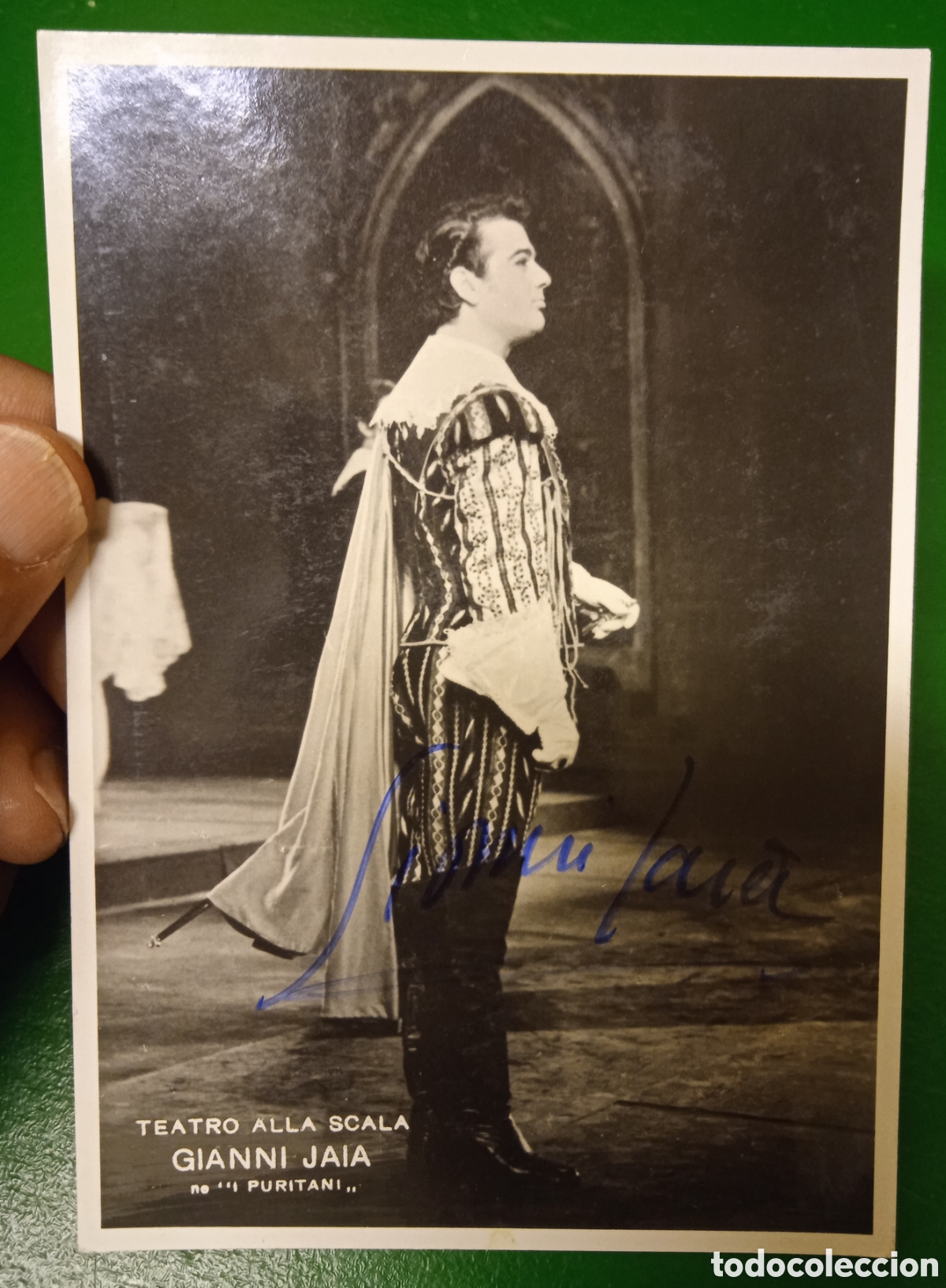 Fotograf&iacute;a antigua: Teatro all&aacute; Scala Gianni jaia arista cantante de &Oacute;pera fotograf&iacute;a autografiada firmada